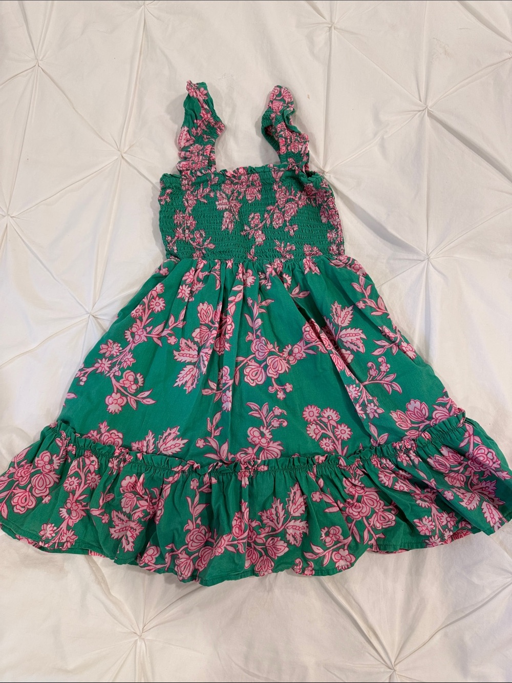 Salty Crew Green Sundress with Pink Floral Print